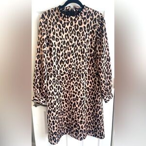 Ann Taylor Leopard Print Dress with Silky Feel, Size 16